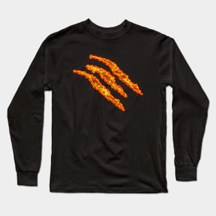 Animal Fire Claw Scratch Mark Digital Art Long Sleeve T-Shirt